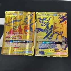 Pokemon Tag Team Reshiram Charizard SM247 & Pikachu Zekrom SM248 GX Jumbo Card 2 - Image 1