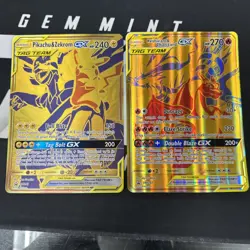 Pokemon Tag Team Reshiram Charizard SM247 & Pikachu Zekrom SM248 GX Jumbo Card 1 - Image 1