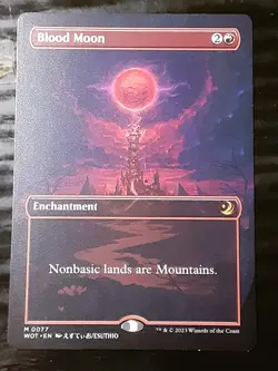 Blood Moon Anime Borderless , Wilds of Eldraine , NM , MTG, FREE SHIPPING - Image 1