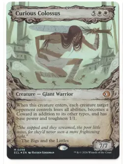 MTG Curious Colossus #0298 Showcase Lorwyn Eclipsed FOIL Mythic Rare NM IN HAND - Image 1