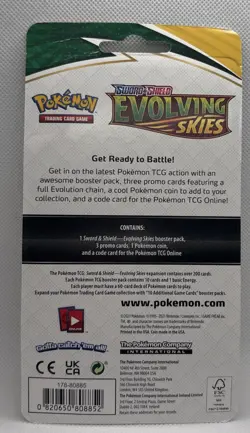 Evolving Skies 2021 Pokemon TCG Checklane Blister Booster Pack Emboar Holo Promo - Image 2