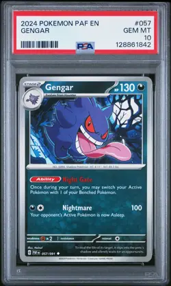 2024 POKEMON PAF EN-PALDEAN FATES #057 GENGAR PSA 10 - Image 1