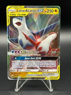 2019 Pokemon Sun Moon Team Up Latias Latios GX Full Art #113/181 NM - Image 1