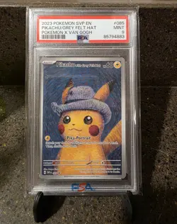 2023 Pokemon SVP Black Star Promo #085 Van Gogh Pikachu with Grey Felt Hat PSA 9 - Image 1