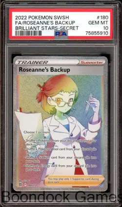 Pokemon PSA 10 Roseanne's Backup 180 Secret Rare Brilliant Stars - Image 1
