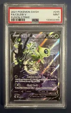 Pokemon 2021 SWSH Fusion Strike Celebrity v Full Art #245 PSA 9 - Image 1