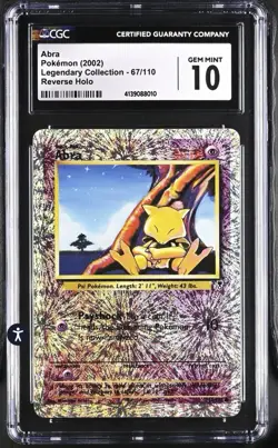 ‼Abra Pokemon (2002) Legendary Collection - 67/110~ Reverse Holo GRADE 10!💨 - Image 1