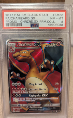 PSA 8 Charizard GX Full Art Black Star Promo 2017 Pokemon Card #SM60 - Image 1