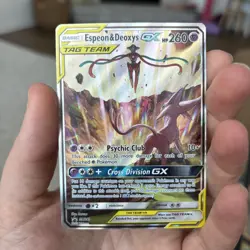 Pokemon TCG Espeon & Deoxys GX SM240 Black Star Promo Holo - Image 1