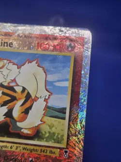 2002 Pokemon Legendary Collection Arcanine 036/110 Firework Reverse Holo DAMAGED - Image 4