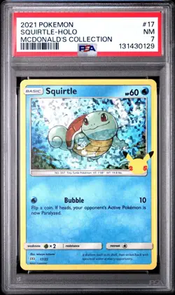 2021 POKEMON MCDONALD'S COLLECTION 17 SQUIRTLE-HOLO PSA 7 - Image 1