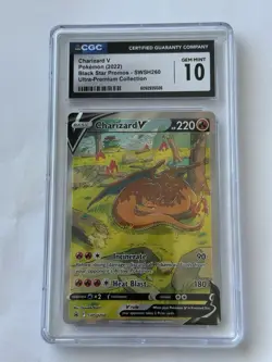Pokemon Charizard V CGC 10 GEM MINT SWSH260 Ultra Premium Black Star Promo - Image 1