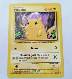 Pokemon TCG Pikachu Base Set 58/102 Regular Unlimited Common - Uncirculated - Image 1