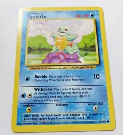 Pokemon TCG Squirtle Base Set 63/102 Regular Unlimited Common - Uncirculated - Image 2