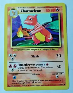 Pokemon TCG Charmeleon Base Set 24/102 Regular Unlimited Uncommon - Uncirculated - Image 1