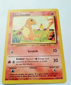 Pokemon TCG Charmander Base Set 46/102 Regular Unlimited Common - Uncirculated - Image 2