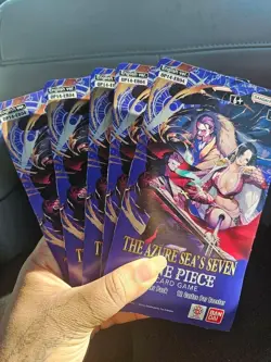 One Piece Op-14 Sleeved Booster Pack The Azure Sea’s Seven LOT OF 5 PACKS 🔥 - Image 1
