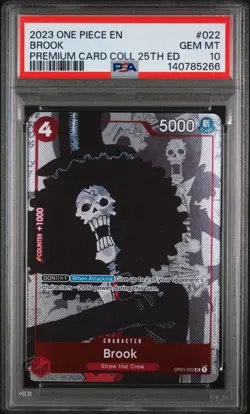 2023 One Piece Premium Bandai Premium 25th Edition Brook #022 PSA 10 GEM MINT - Image 1