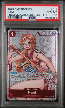 2023 One Piece Premium Bandai 25th Edition Nami #016 PSA 10 GEM MINT - Image 1
