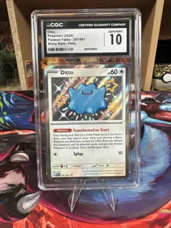 Pokemon TCG Ditto 201/091 Paldean Fates Baby Shiny Holo Rare CGC 10 Graded Card - Image 1