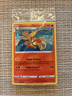 Special Delivery Charizard Pokemon Center Promo Card Holo (SWSH075) - SEALED - Image 1