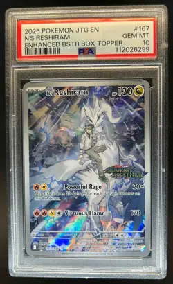 2025 Pokemon SV Journey Together JTG EN N's Reshiram Promo Cards #167/159 PSA 10 - Image 1