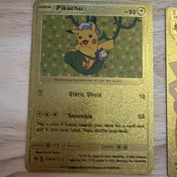 Pokemon Mega Pikachu Lot of 14 Gold Foil Fan Art Collectible Cards - Image 2