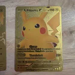 Pokemon Mega Pikachu Lot of 14 Gold Foil Fan Art Collectible Cards - Image 5