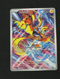 Pokemon TCG Stellar Crown Zeraora Holo Rare Card Illustration 151/142 - Image 1