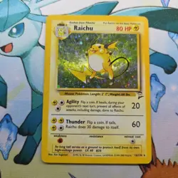 Raichu 16/130 Base Set 2 Holo Rare pokemon Card WOTC MP - Image 1