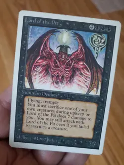 Magic The Gathering LORD OF THE PIT UNLIMITED Edition Moderate Play SEE PHOTOS - Image 3