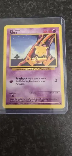 ERROR Jet Plane ✈ Abra - Base Set 43/102 - Pokemon Card Misprint - Rare. - Image 2