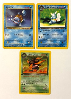 Team Rocket 1st Edition Pokemon TCG Lot (3) Dark Squirtle Wartortle Vileplume - Image 1