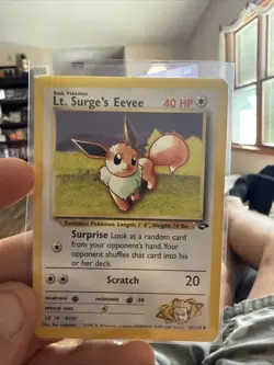 Lt. Surge’s Eevee 51/132 Gym Challenge Uncommon Regular 1999 WOTC Pokemon TCG LP - Image 1
