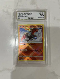 Pokemon SWSH Crown Zenith Radiant Charizard 020/159 AGS Mint+ 9.5 Holo Rare 2023 - Image 1