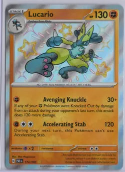 Lucario 174/091 Shiny Rare - Paldean Fates (2024) - Shiny Pokemon - Image 3