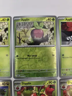 Lot of 12 Applin Dipplin Flapple Hydrapple Various Pokemon Rare Reverse Holo - Image 4
