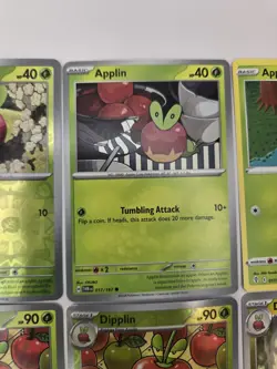 Lot of 12 Applin Dipplin Flapple Hydrapple Various Pokemon Rare Reverse Holo - Image 5