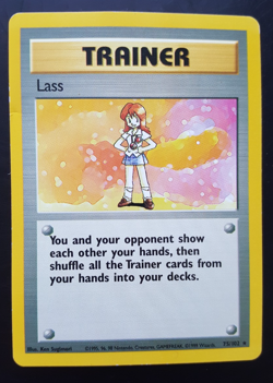 Lass - 75/102 - Base Set Unlimited Rare Trainer Pokemon TCG 1999 - LP/MP - Image 1