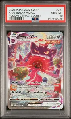 Pokemon 2021 Gengar VMAX 271/264 Alt Art Fusion Strike GEM MINT PSA 10 - Image 1