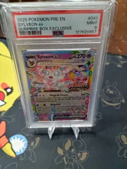 Pokemon Sylveon Ex 041/131 PSA Mint 9 Prismatic Evolutions Stamped - Image 1
