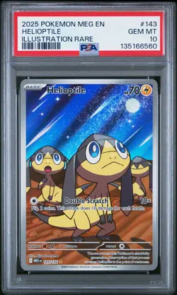 2025 POKEMON MEG EN-MEGA EVOLUTION ILLUSTRATION RARE #143 HELIOPTILE PSA 10 - Image 1