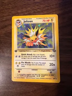 Jolteon Holo 1st Edition 4/64 - Jungle Set (1999) - Pokemon WotC - Played - Image 1