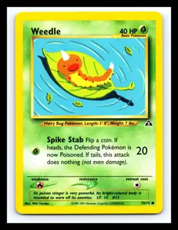 💥 Weedle 70/75 Pokemon Neo Discovery Unlimited Non Holo Vintage - Image 1