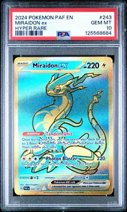 2024 POKEMON PAF EN-PALDEAN FATES HYPER RARE #243 MIRAIDON EX PSA 10 - Image 1