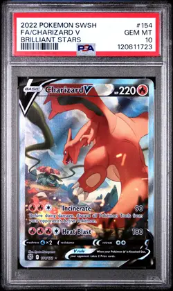 Charizard V 154/172 Brilliant Stars Pokemon PSA 10 *723 - Image 1