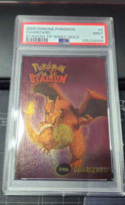 🔥 PSA 9 MINT - 2000 Danone Pokemon Stadium Shiny Gold #2 CHARIZARD 🐉 Pop: 11 - Image 1