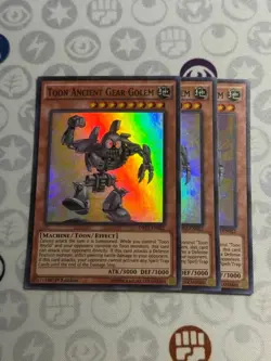 3x Toon Ancient Gear Golem - Super Rare - DRL2-EN022 (NM) - Yugioh Playset - Image 1