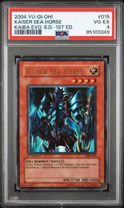 2004 Yugioh - Kaiser Sea Horse - SKE-015 Ultra Rare - 1st Ed - PSA 4 - Image 1