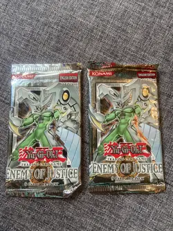Yu-Gi-Oh! Konami 1st Edition Enemy of Justice Booster Pack Sealed English - Image 3